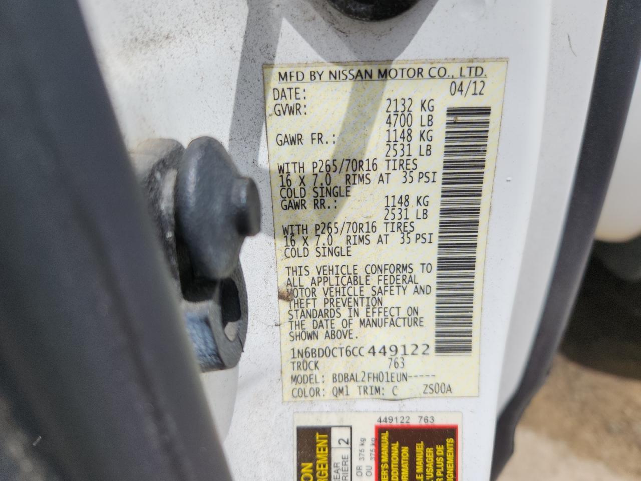 2012 NISSAN Frontier
