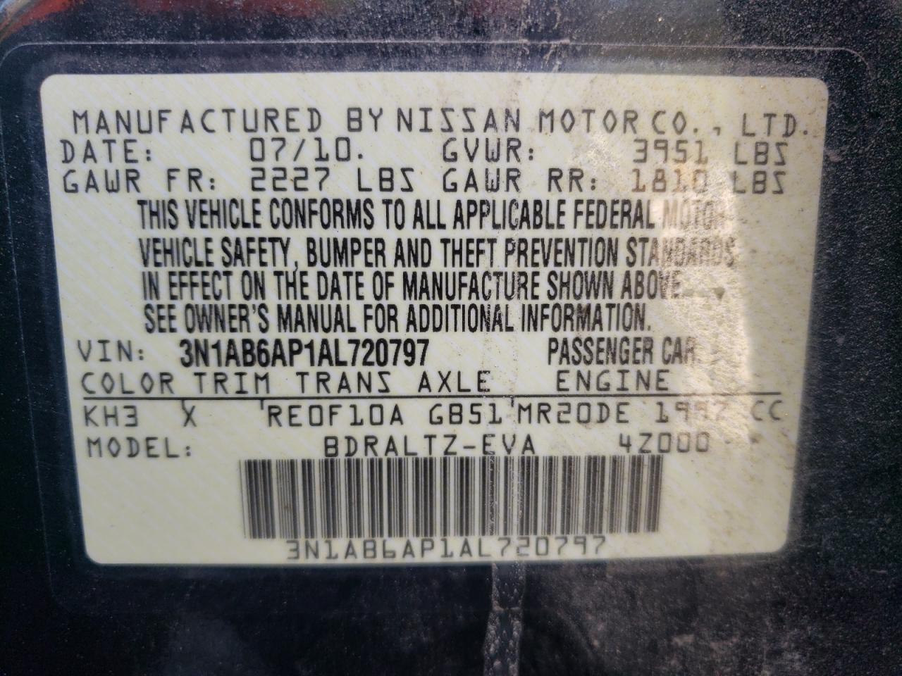 2010 NISSAN SENTRA