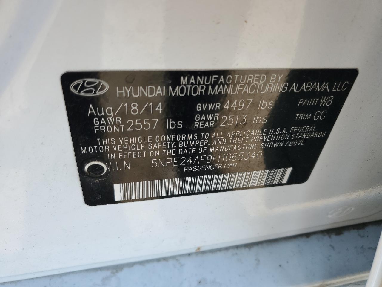 2015 HYUNDAI SONATA