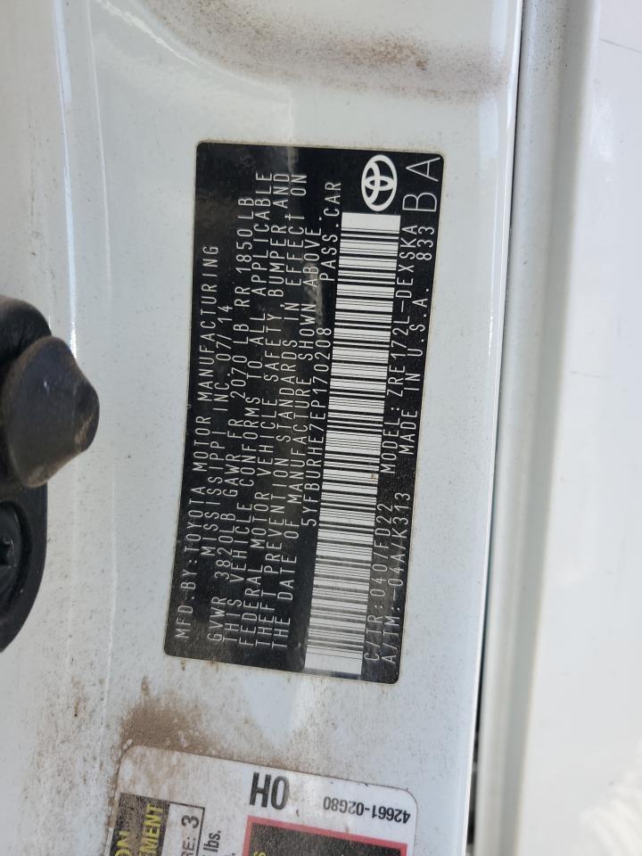 2014 TOYOTA COROLLA