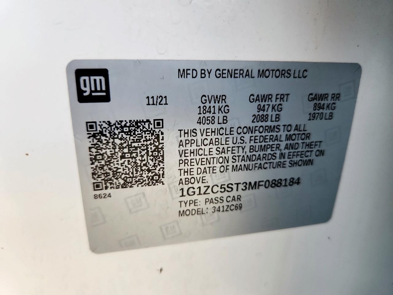2021 CHEVROLET MALIBU