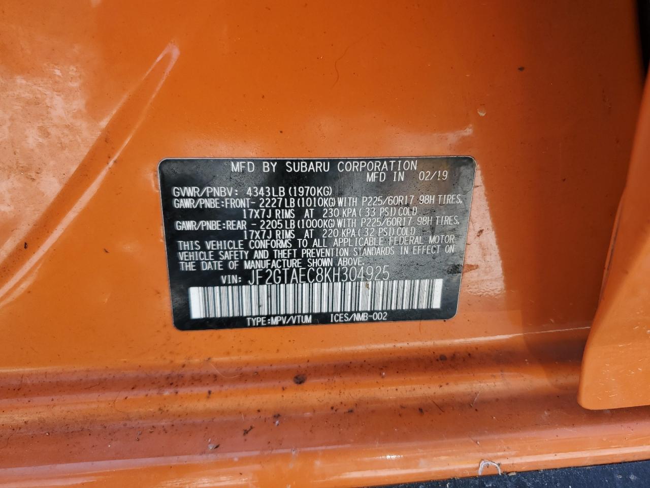 2019 SUBARU Crosstrek