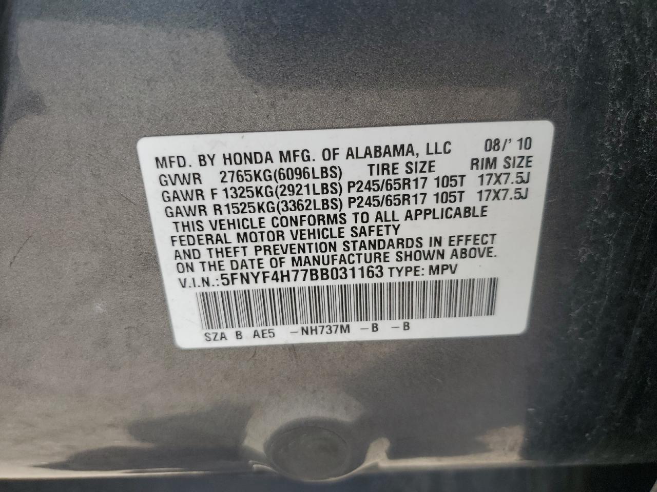 2011 HONDA PILOT