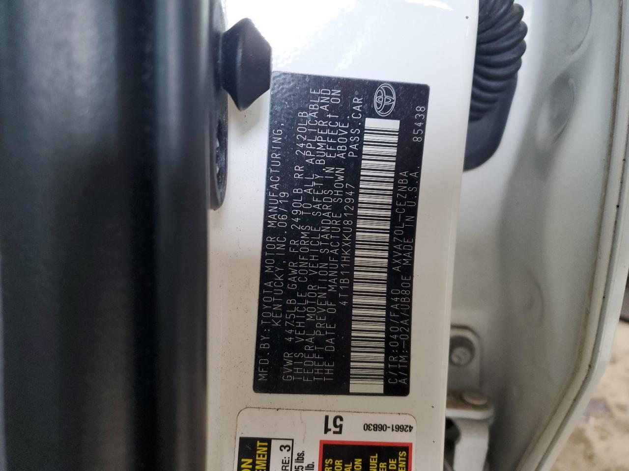 2019 TOYOTA CAMRY