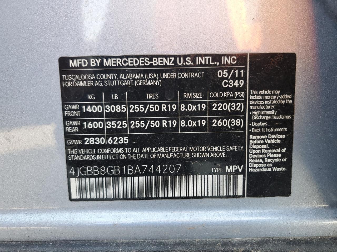2011 MERCEDES-BENZ ML-Class