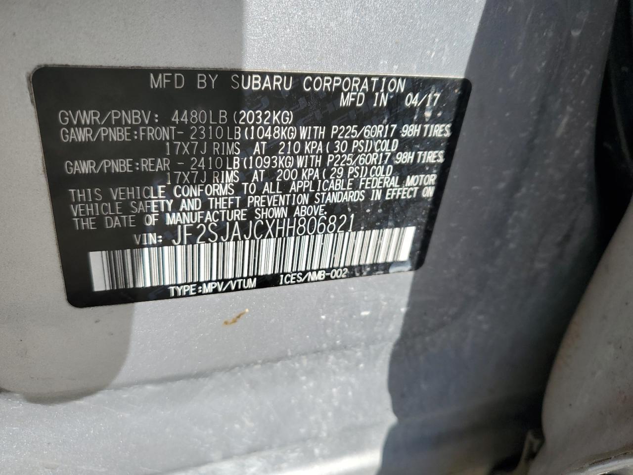 2017 SUBARU FORESTER