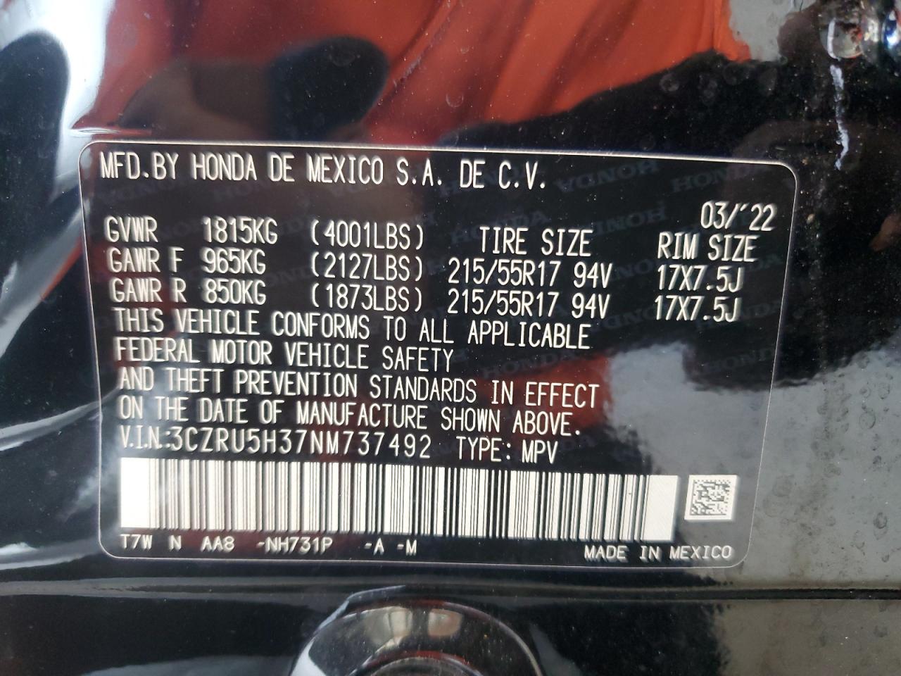 2022 HONDA HR-V