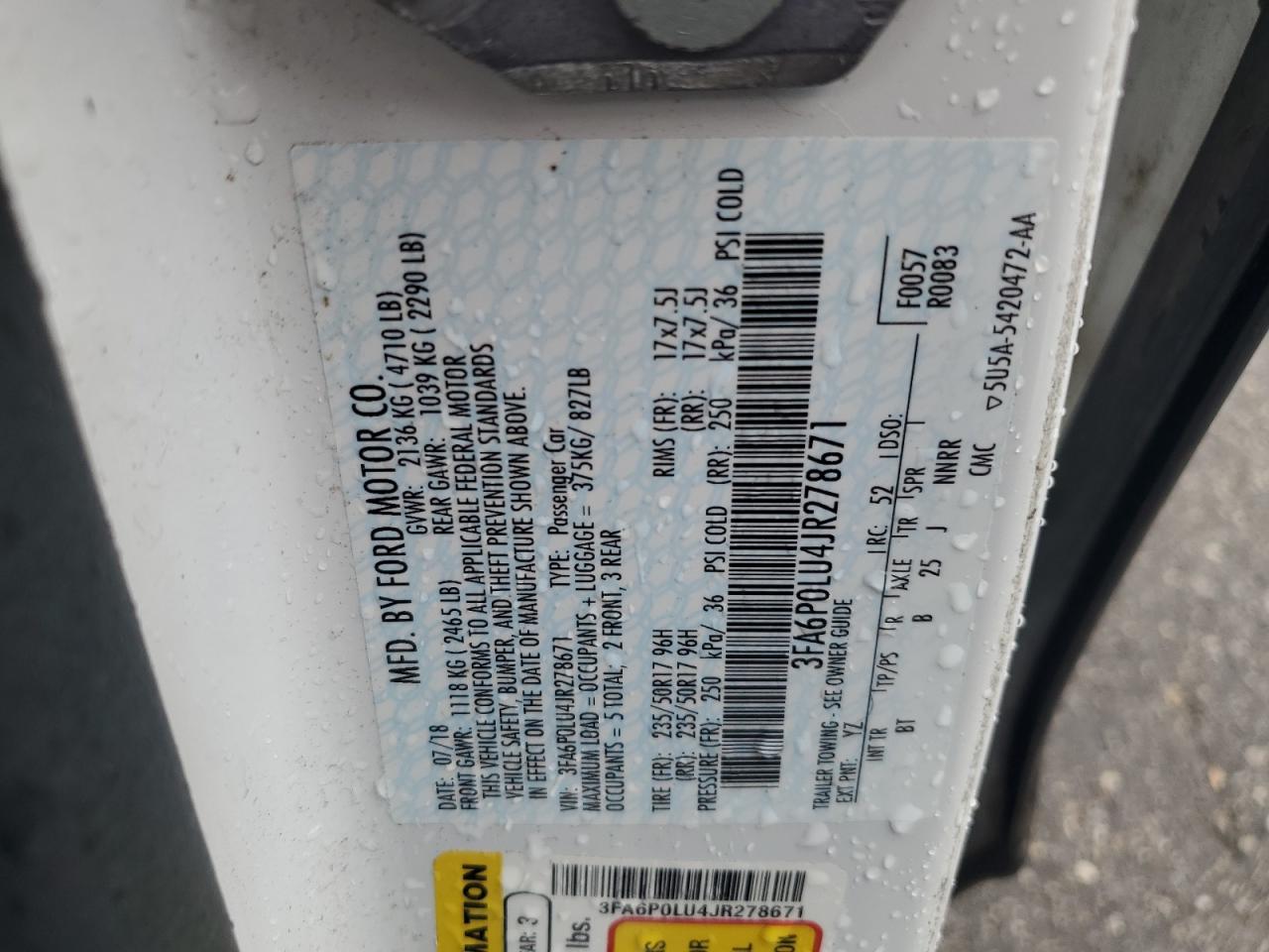 2018 FORD FUSION