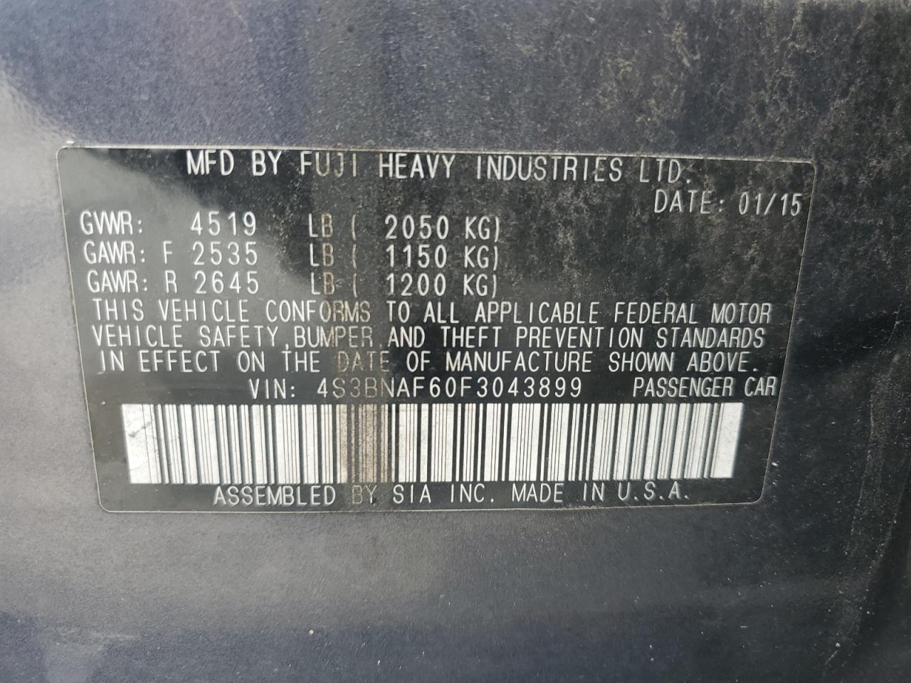 2015 SUBARU Legacy