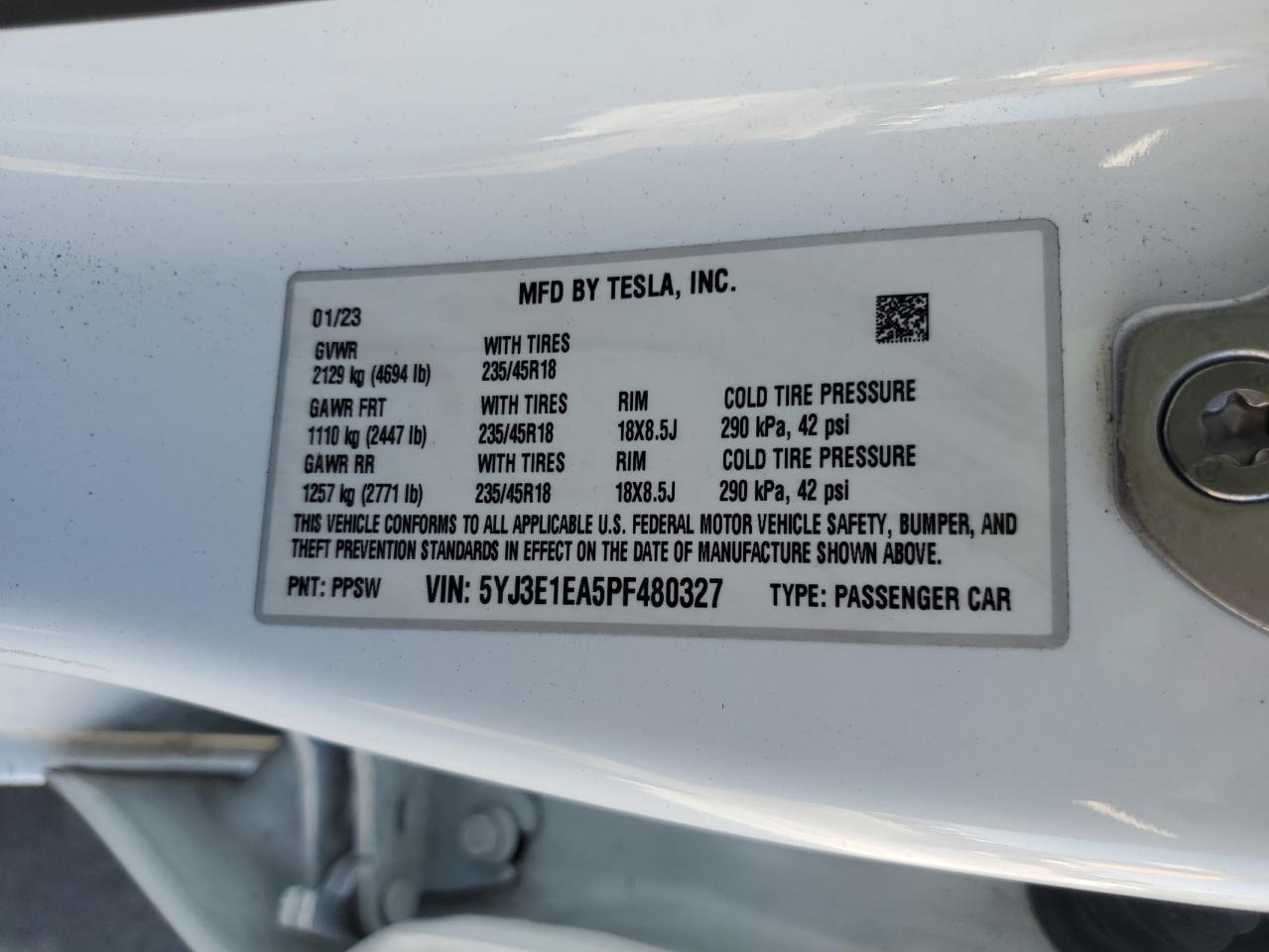 2023 TESLA MODEL 3
