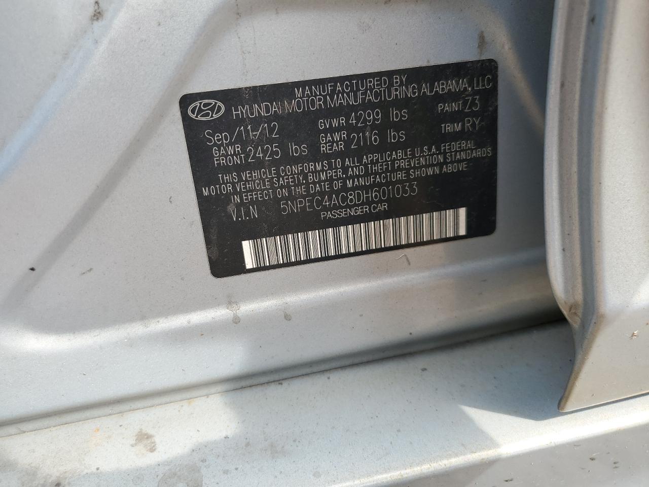 2013 HYUNDAI SONATA