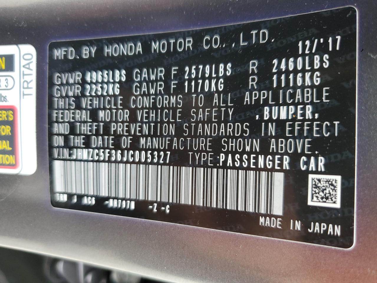 2018 HONDA Clarity