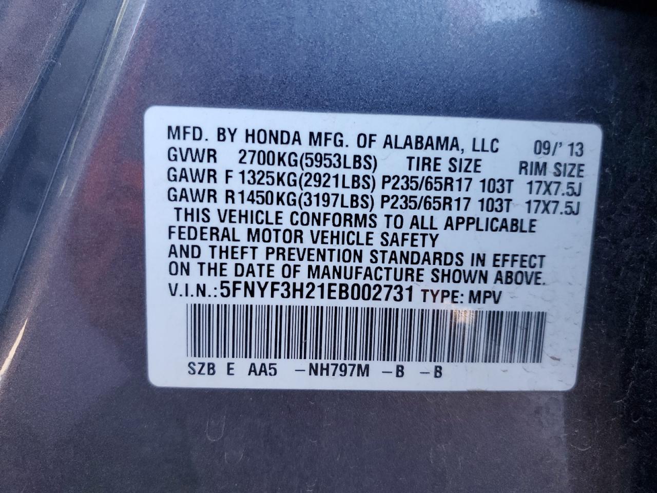 2014 HONDA PILOT