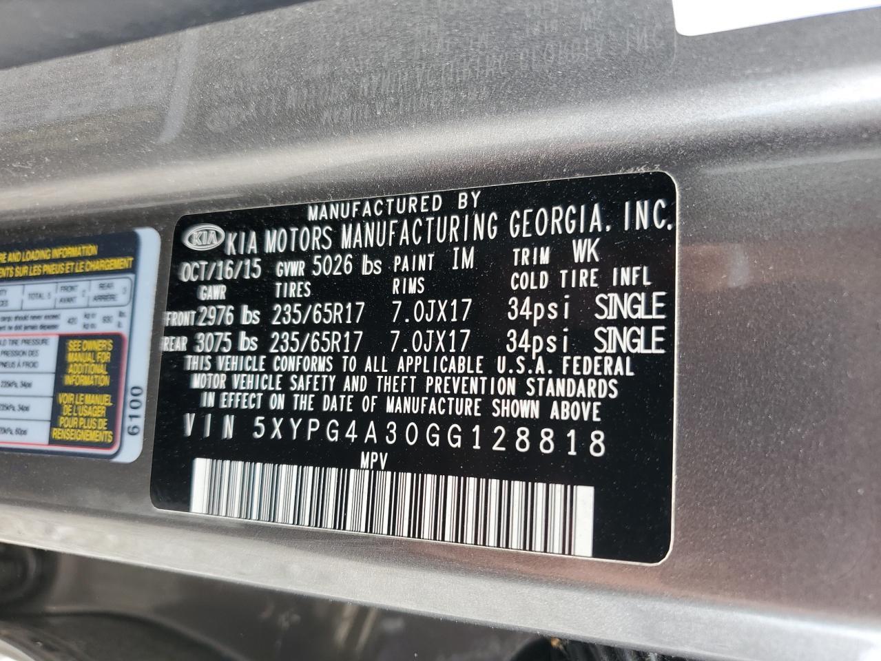 2016 KIA SORENTO