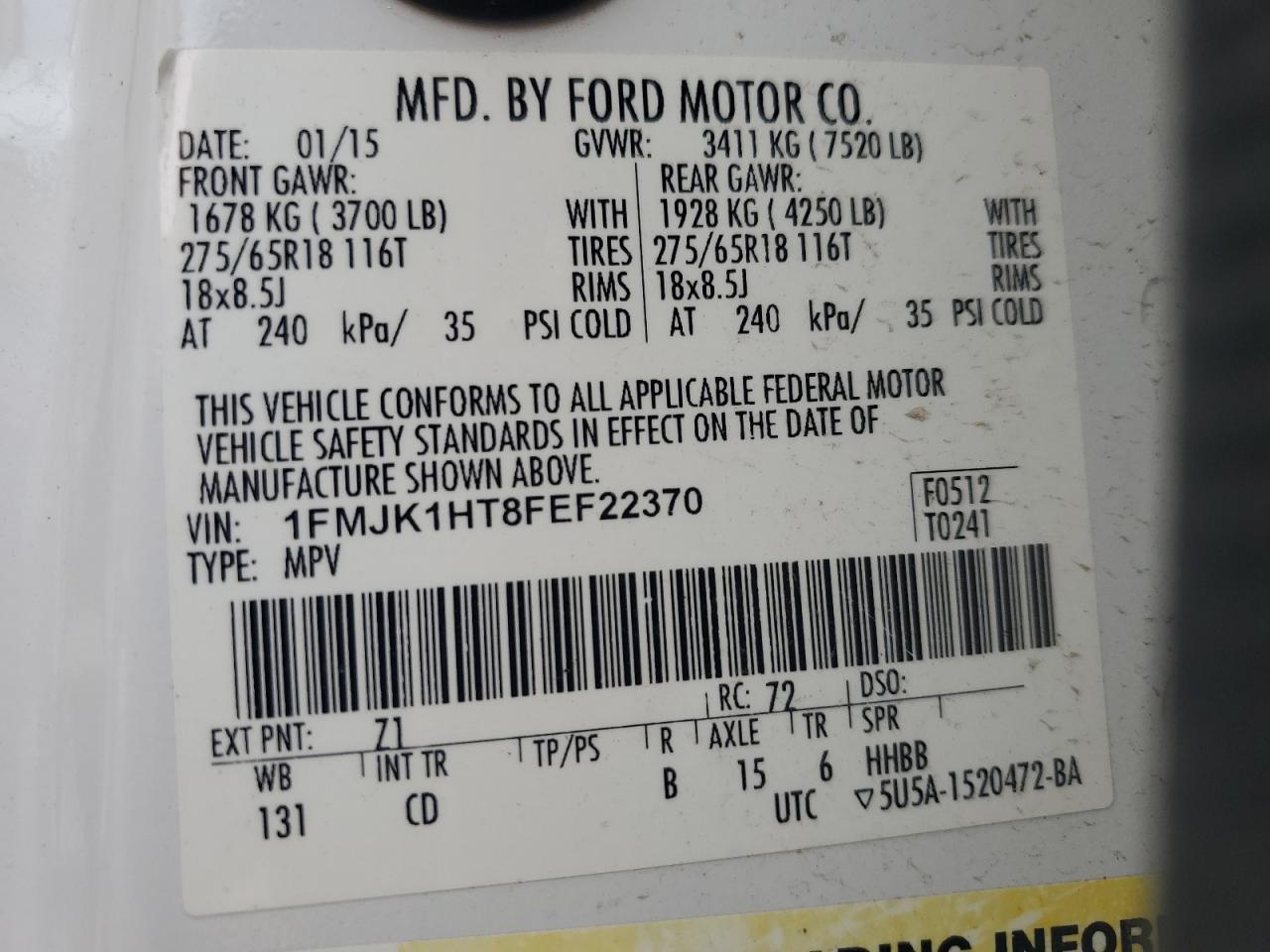 2015 FORD Expedition
