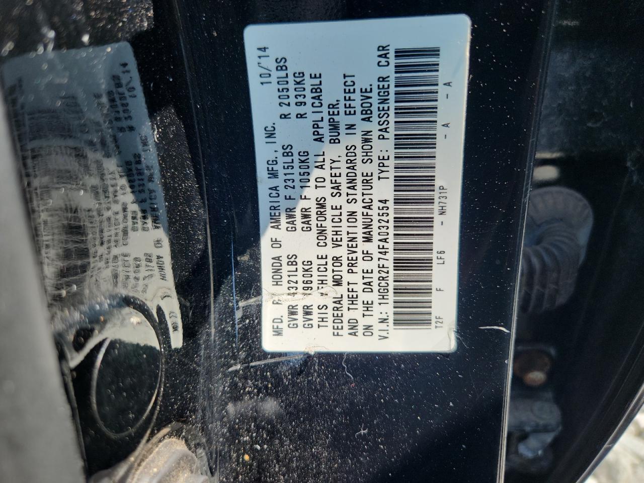 2015 HONDA ACCORD
