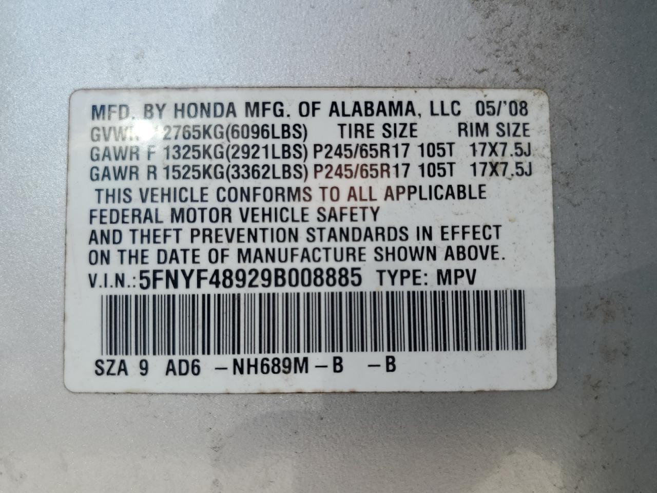 2009 HONDA PILOT