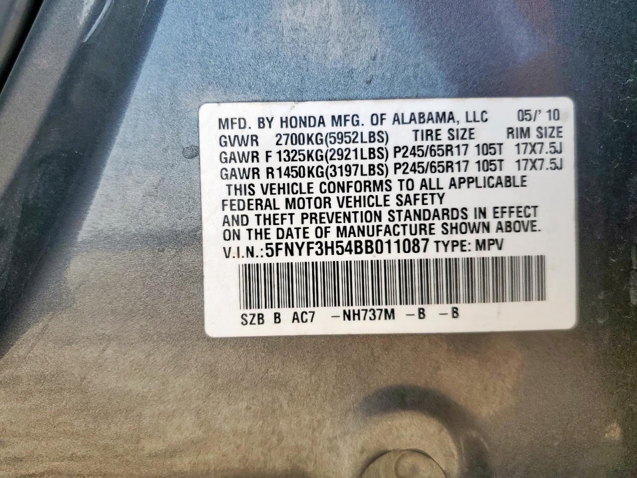 2011 HONDA PILOT