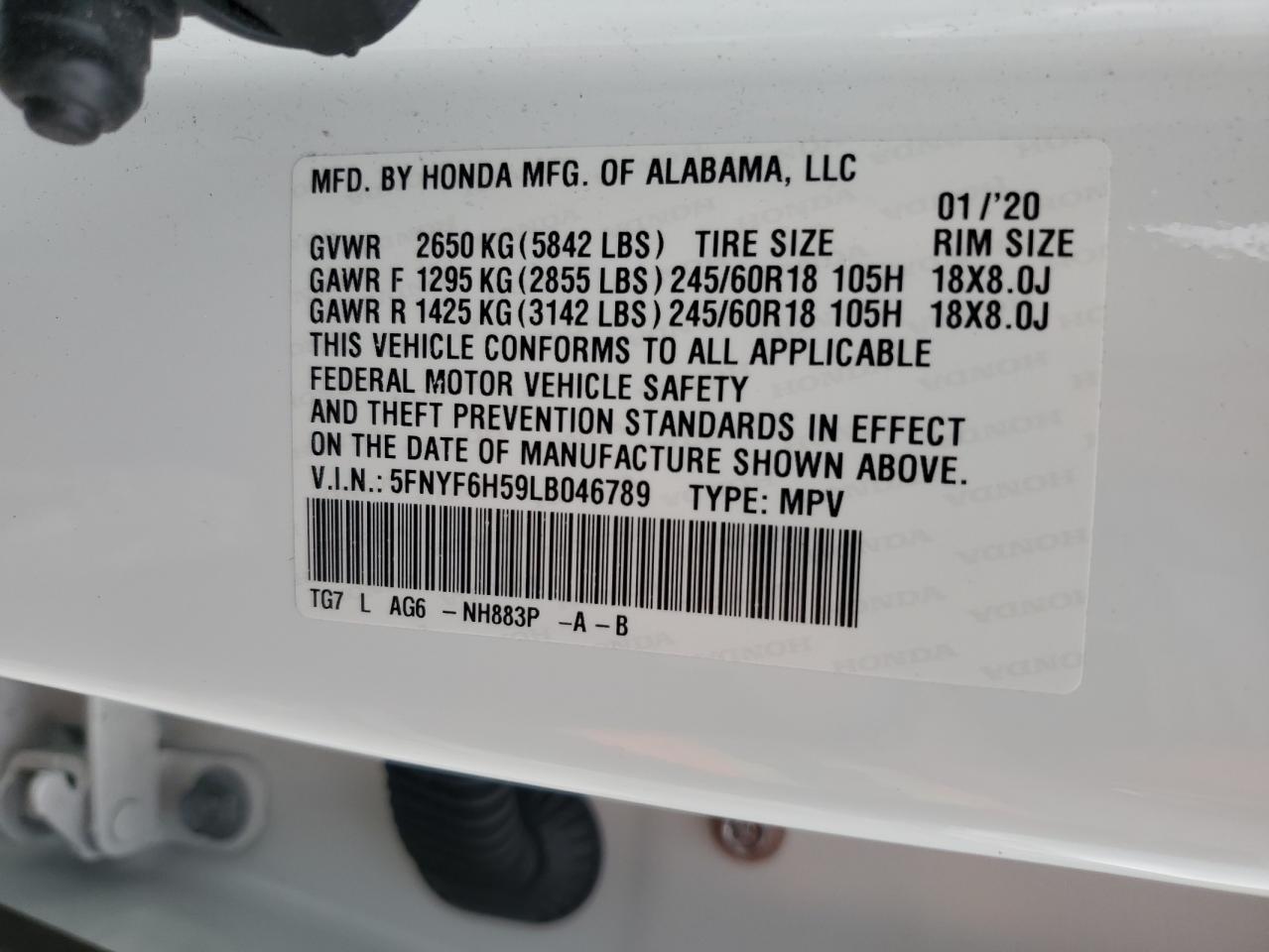 2020 HONDA PILOT