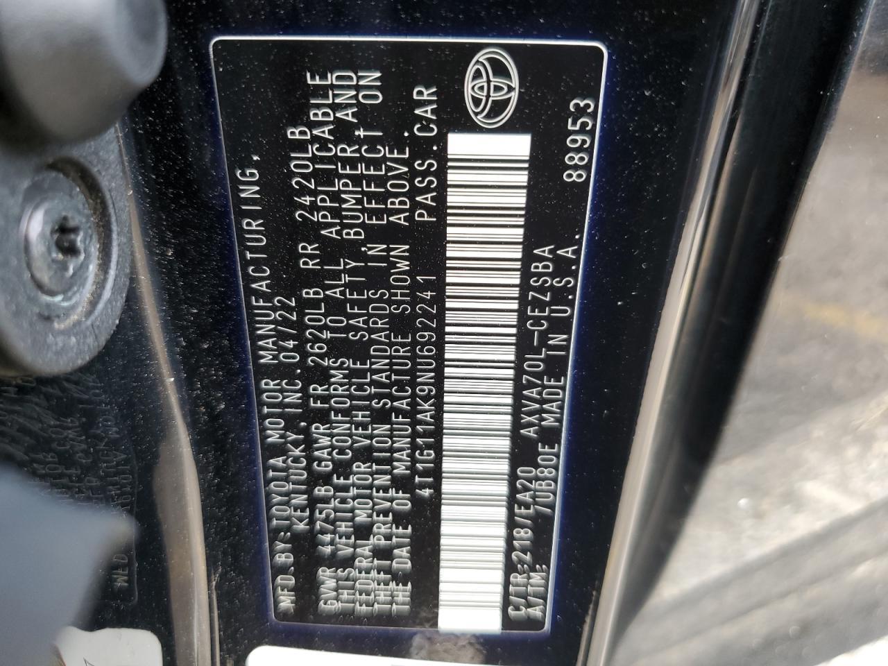 2022 TOYOTA CAMRY