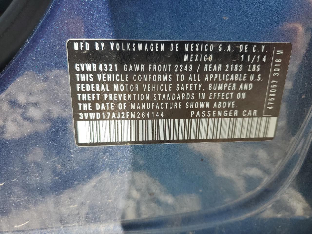 2015 VOLKSWAGEN JETTA