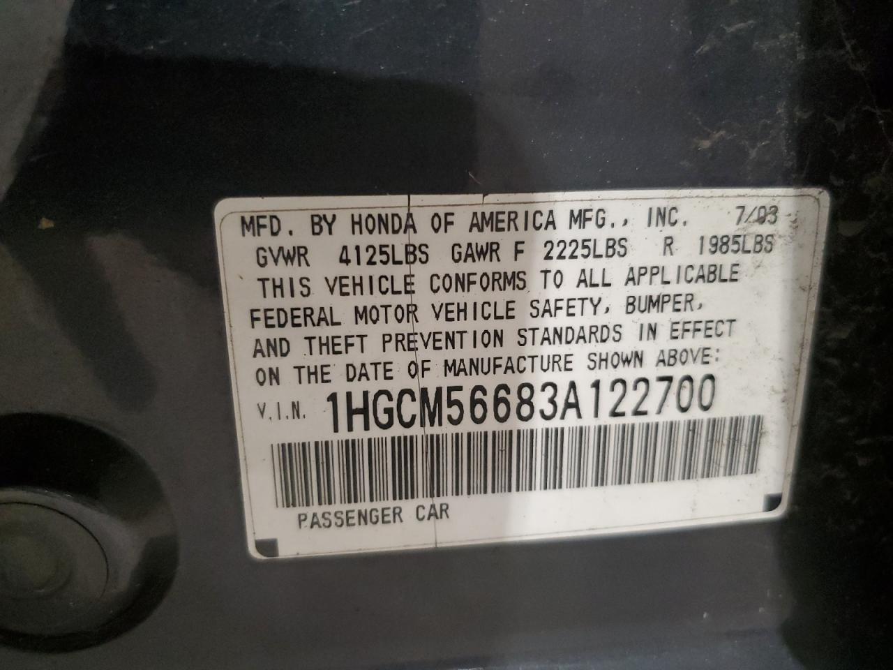 2003 HONDA ACCORD