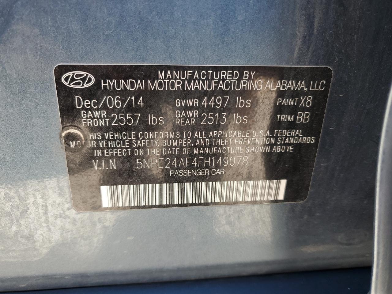 2015 HYUNDAI SONATA