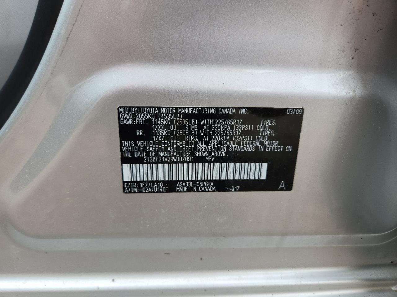 2009 TOYOTA RAV4