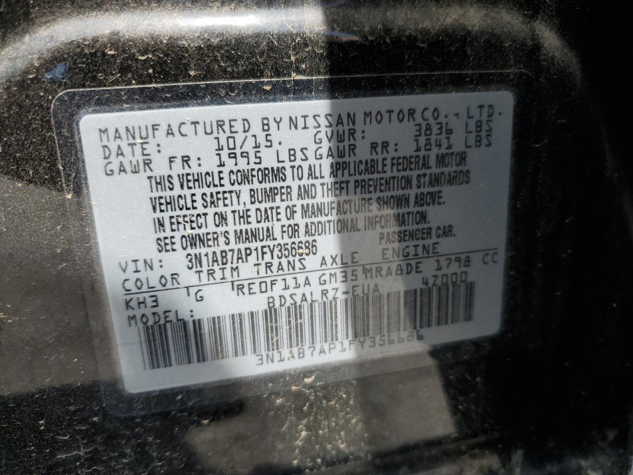 2015 NISSAN SENTRA