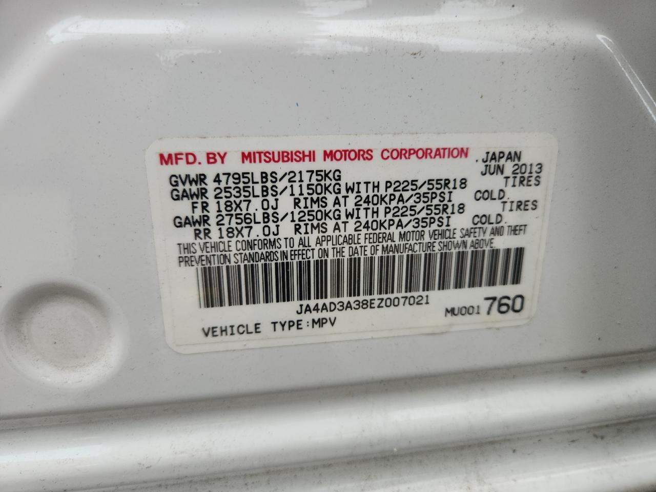 2014 MITSUBISHI outlander