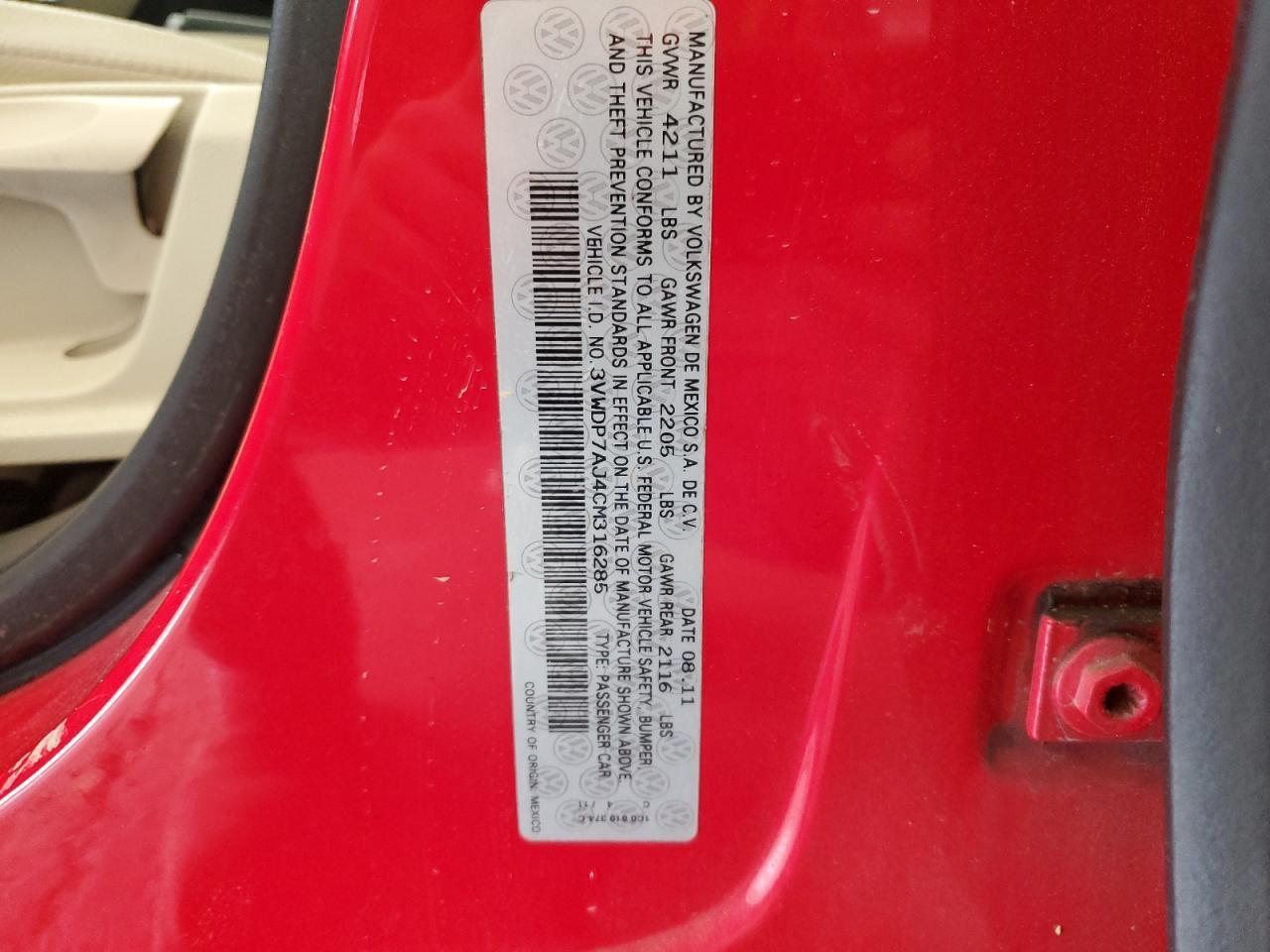 2012 VOLKSWAGEN JETTA