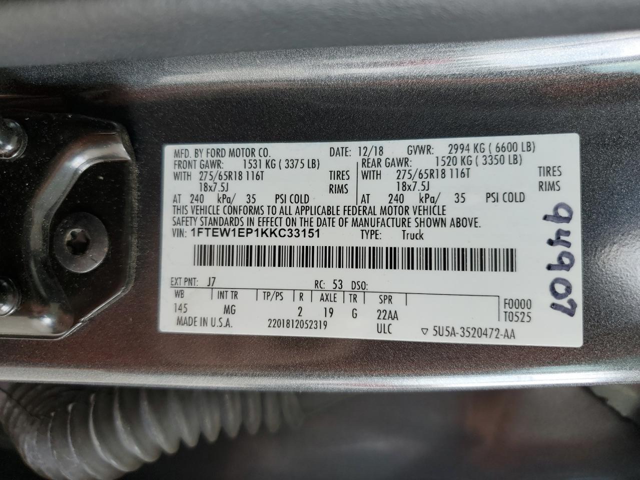 2019 FORD F-150