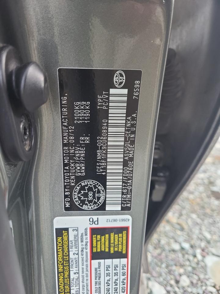 2012 TOYOTA CAMRY