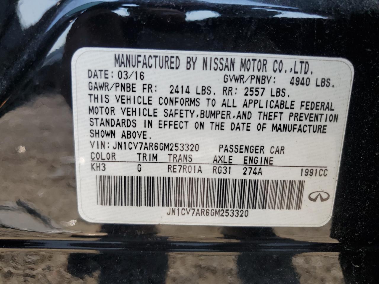 2016 INFINITI Q50
