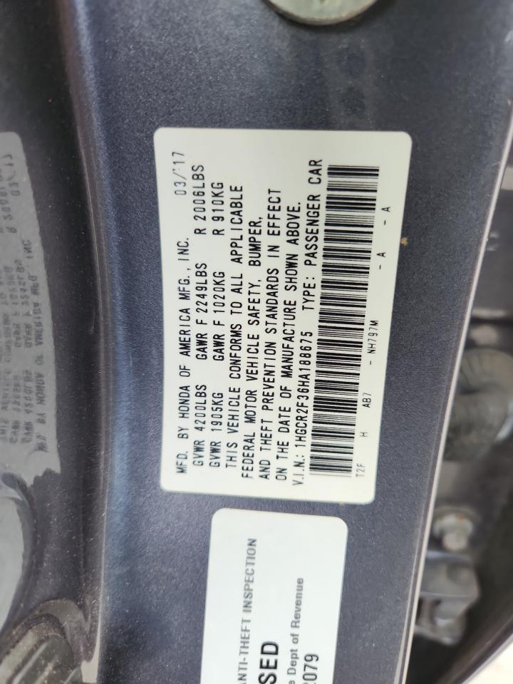 2017 HONDA ACCORD