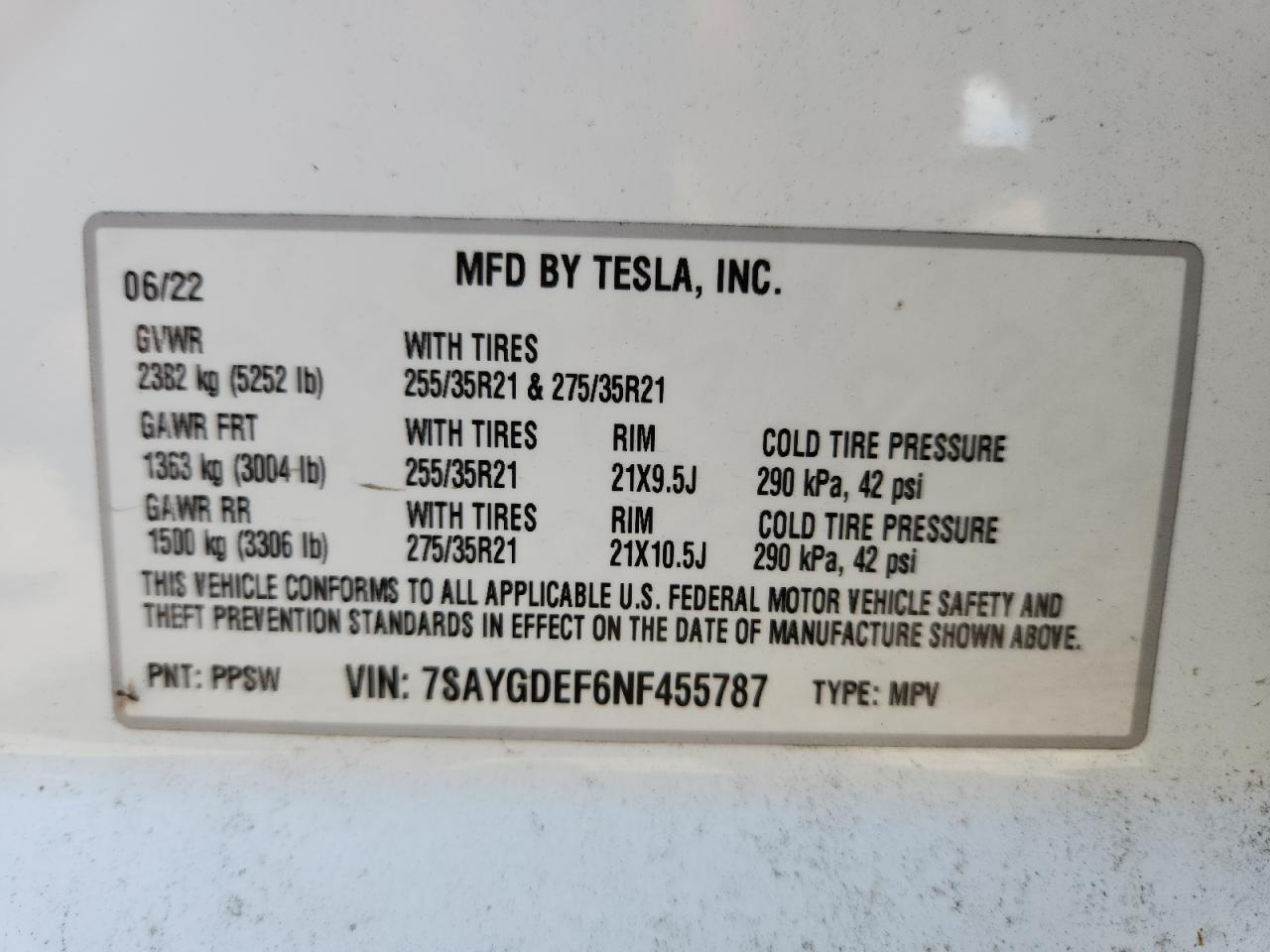 2022 TESLA MODEL Y