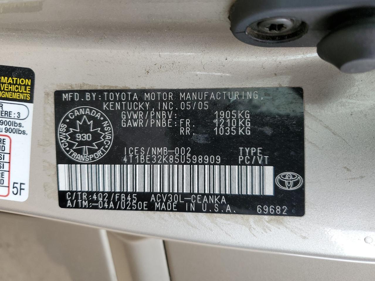 2005 TOYOTA CAMRY