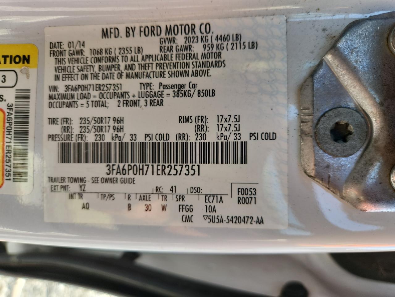 2014 FORD FUSION