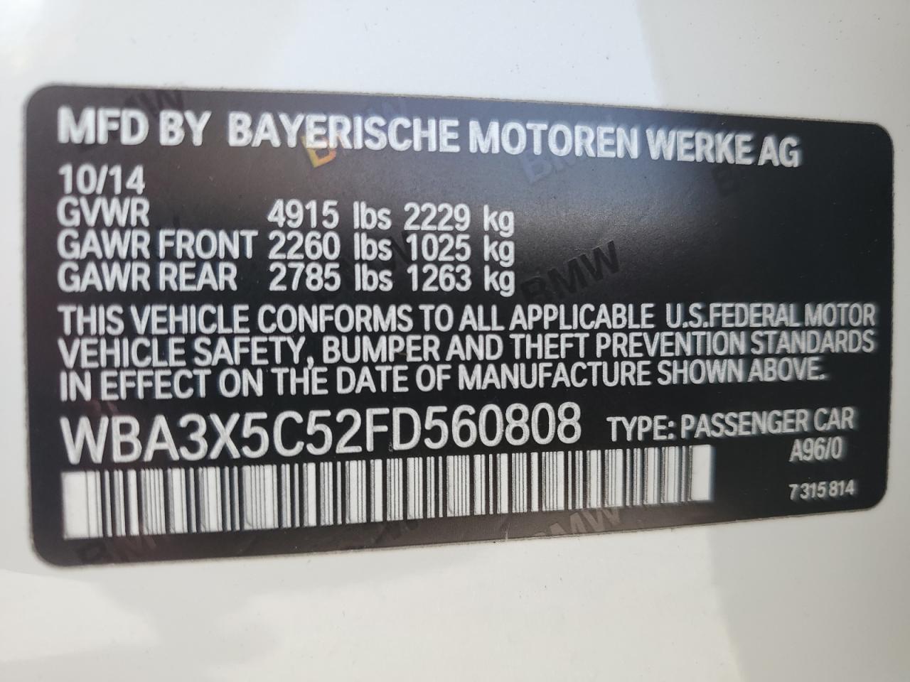 2015 BMW 3 SERIES