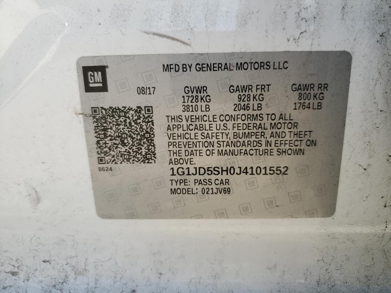2018 CHEVROLET SONIC