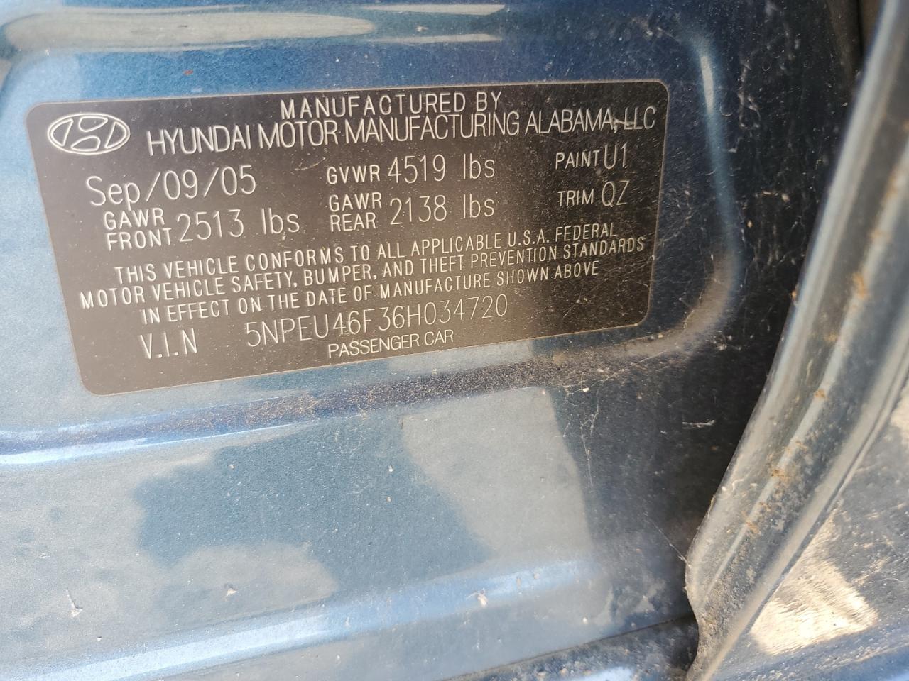 2006 HYUNDAI SONATA