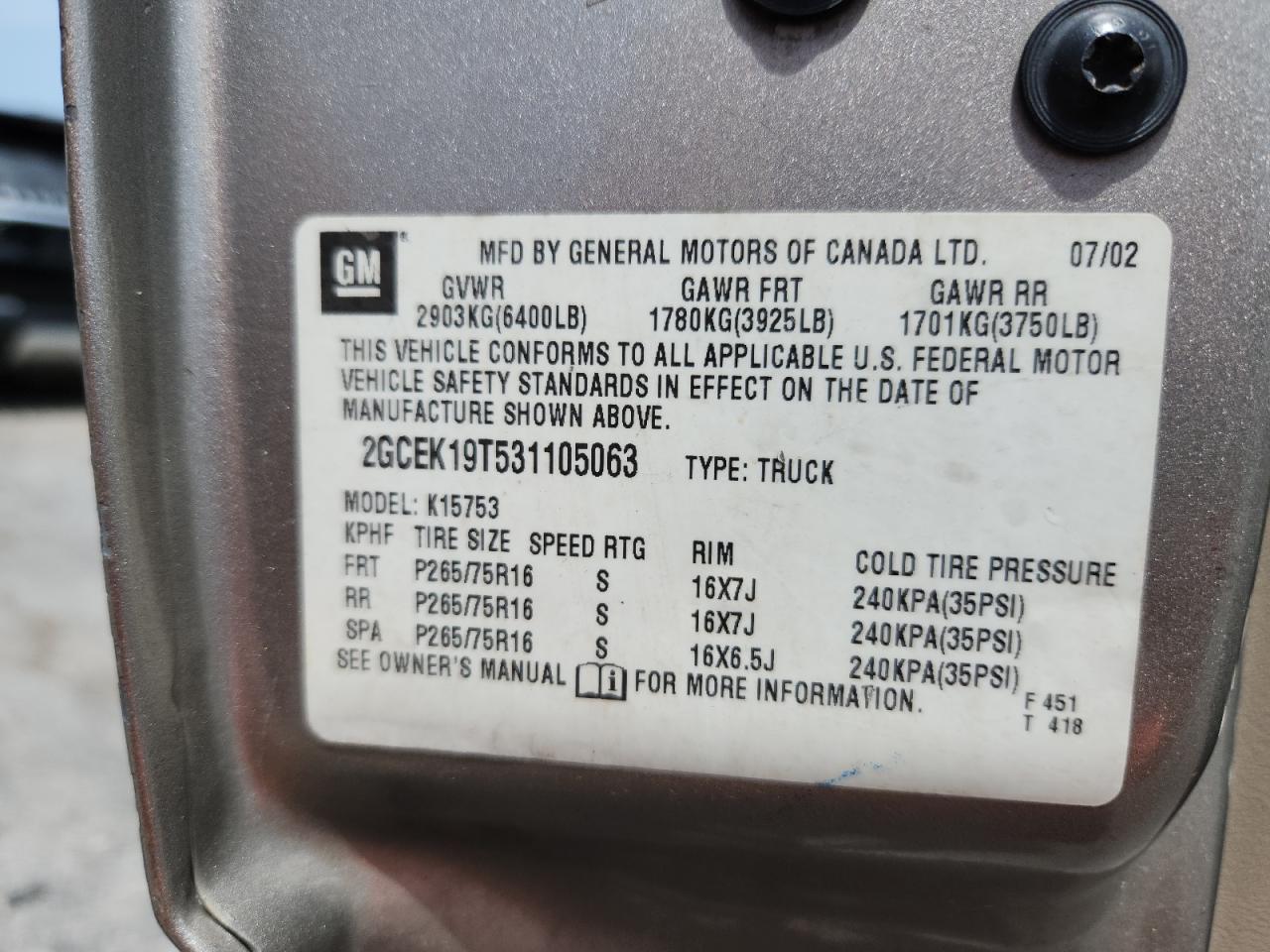 2003 CHEVROLET Silverado