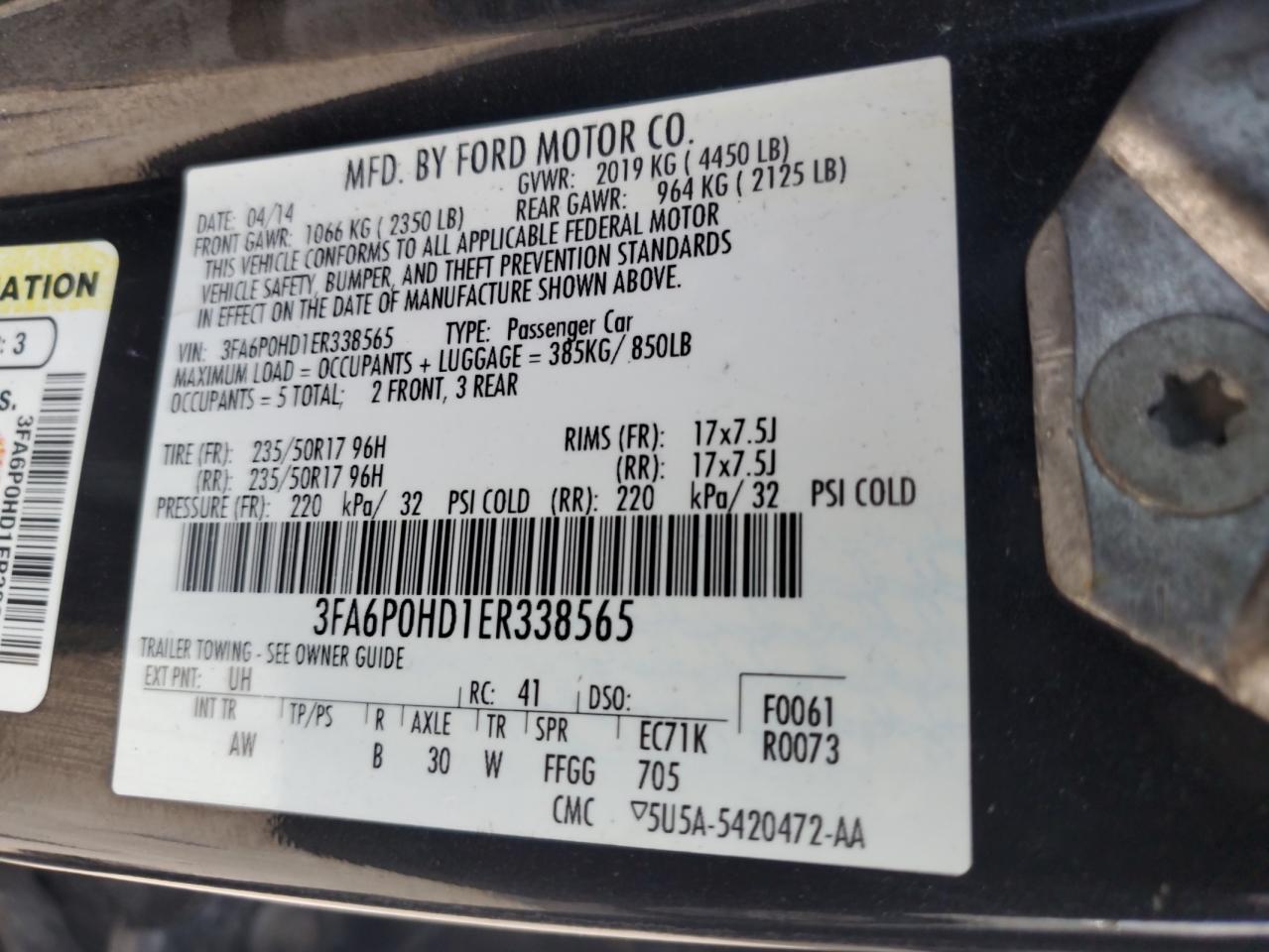 2014 FORD FUSION