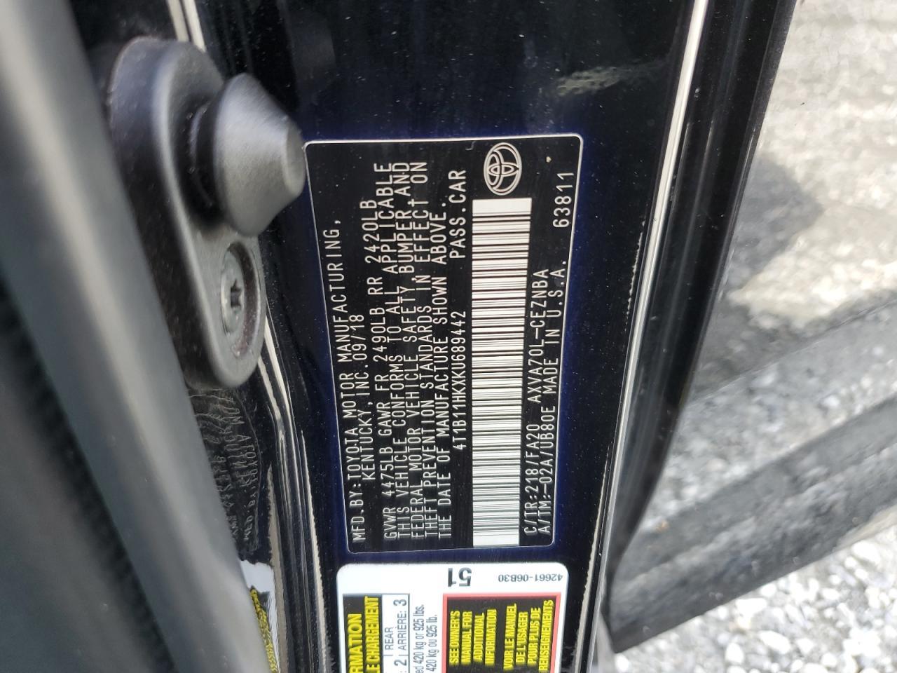 2019 TOYOTA CAMRY