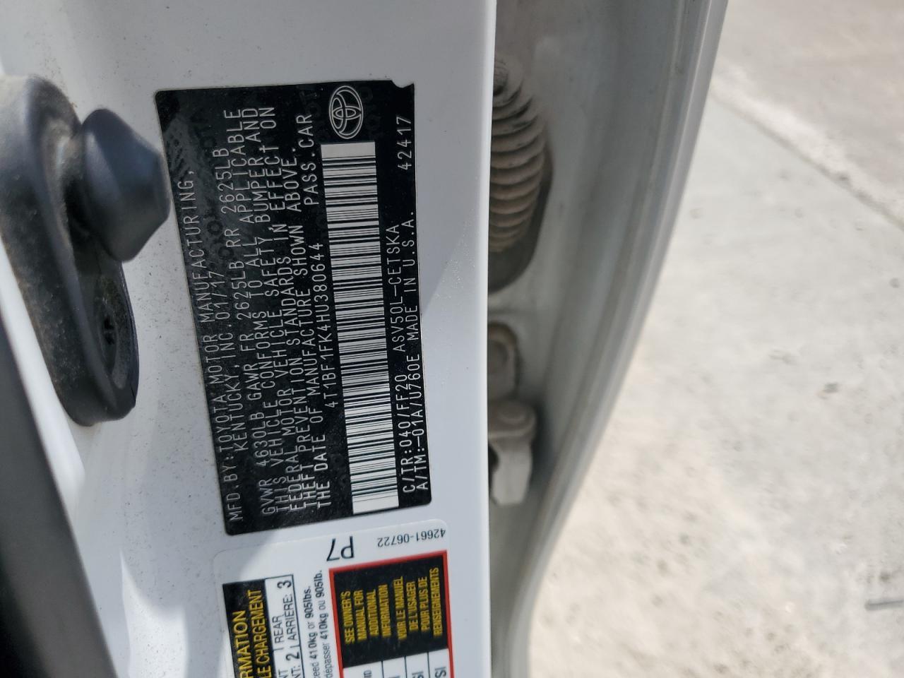 2017 TOYOTA CAMRY