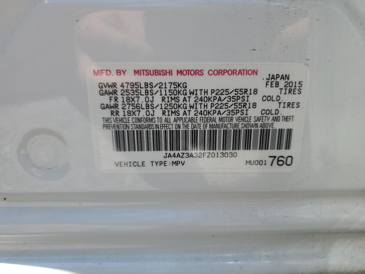 2015 MITSUBISHI outlander