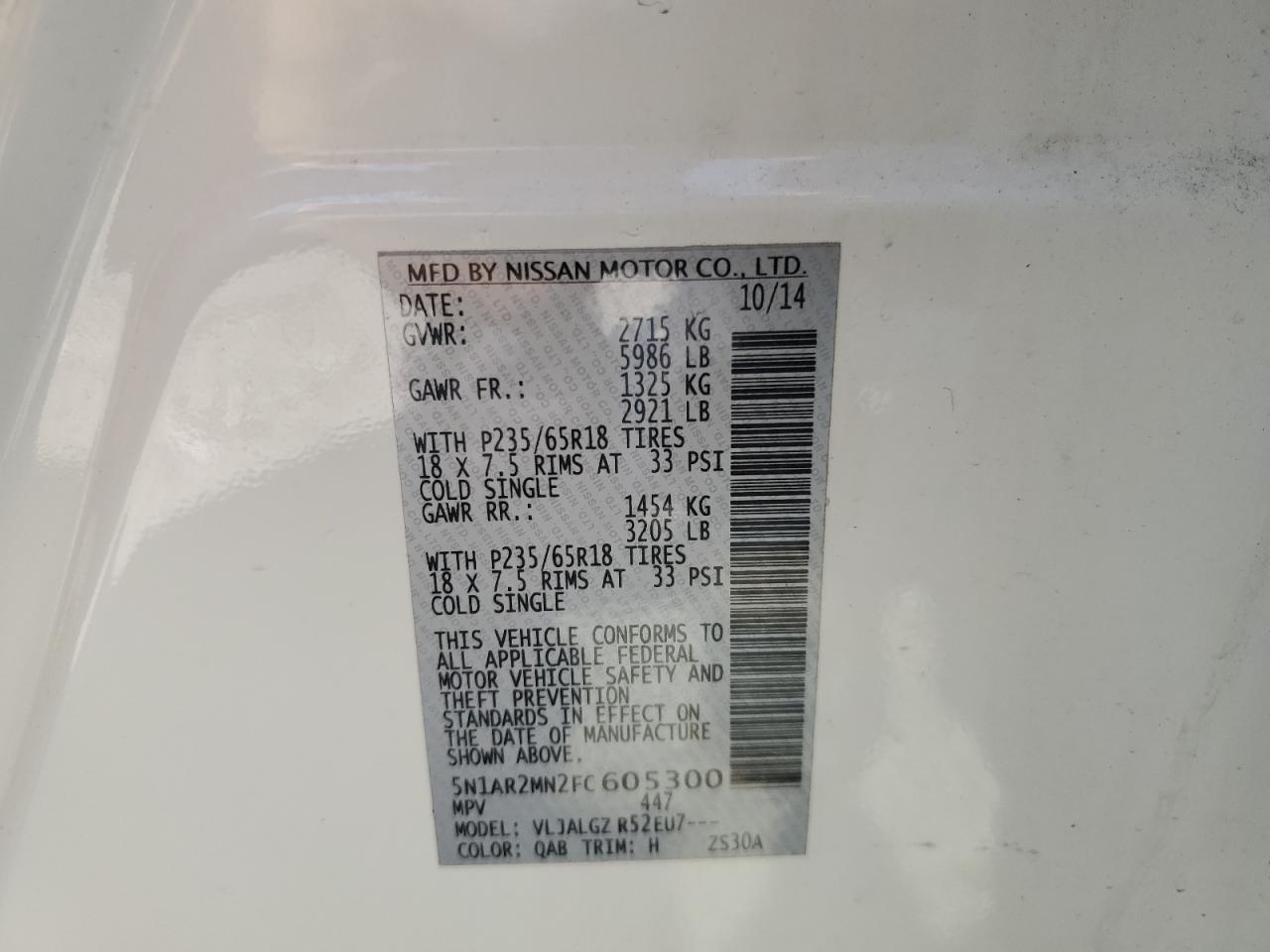 2015 NISSAN PATHFINDER