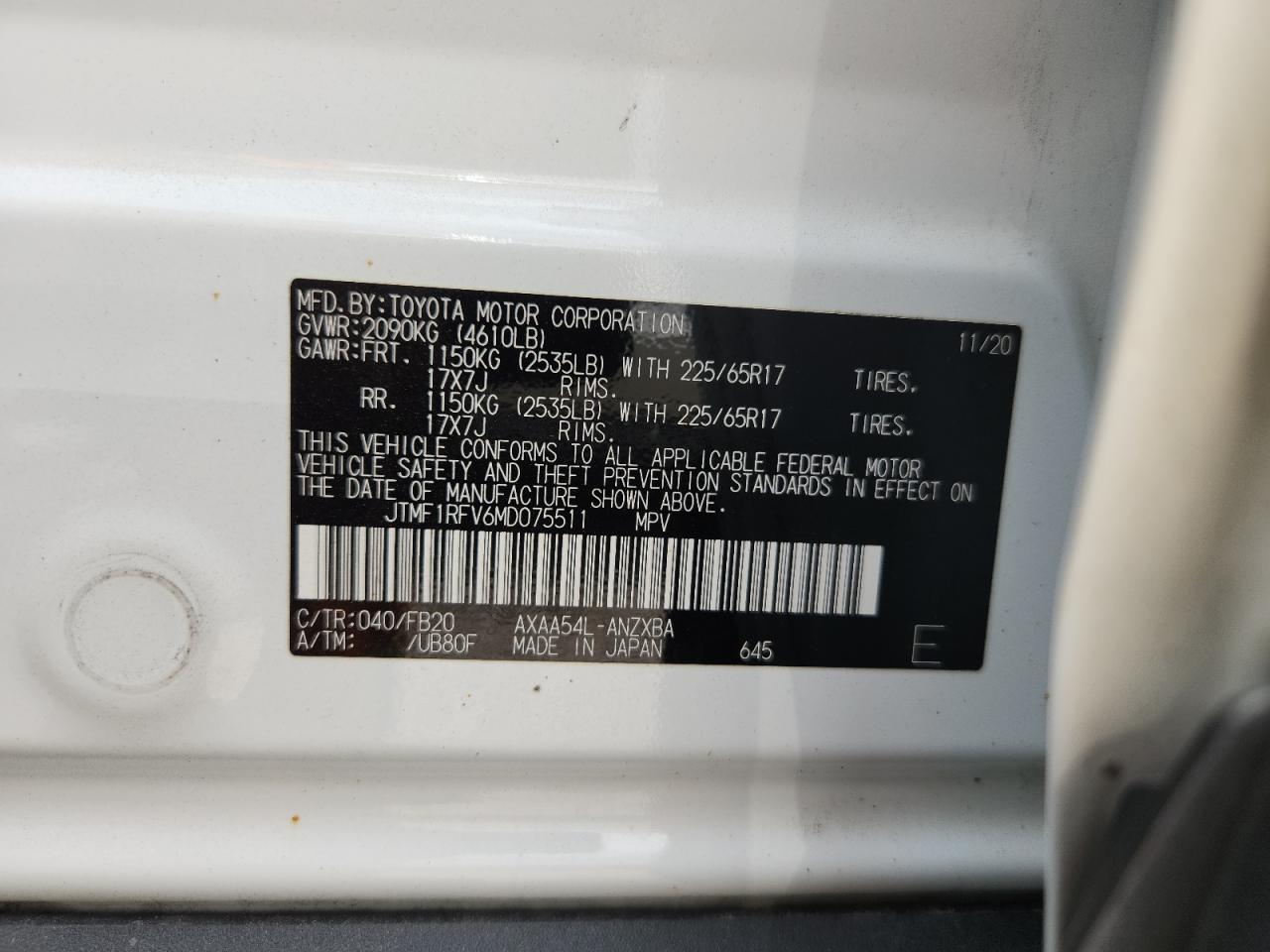 2021 TOYOTA RAV4