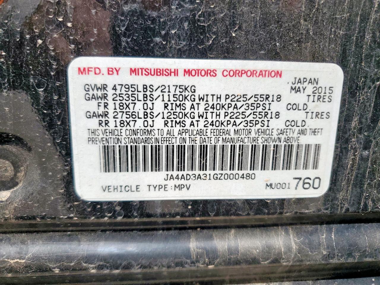 2016 MITSUBISHI outlander
