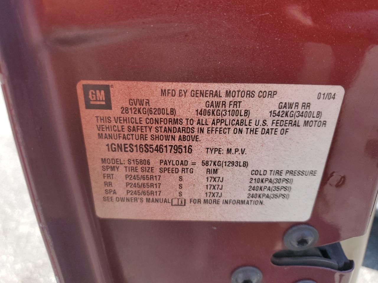 2004 CHEVROLET Trailblazer